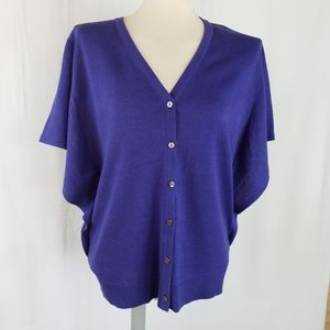 Jones Wear Purple Cardigan with Flutter Sleeves